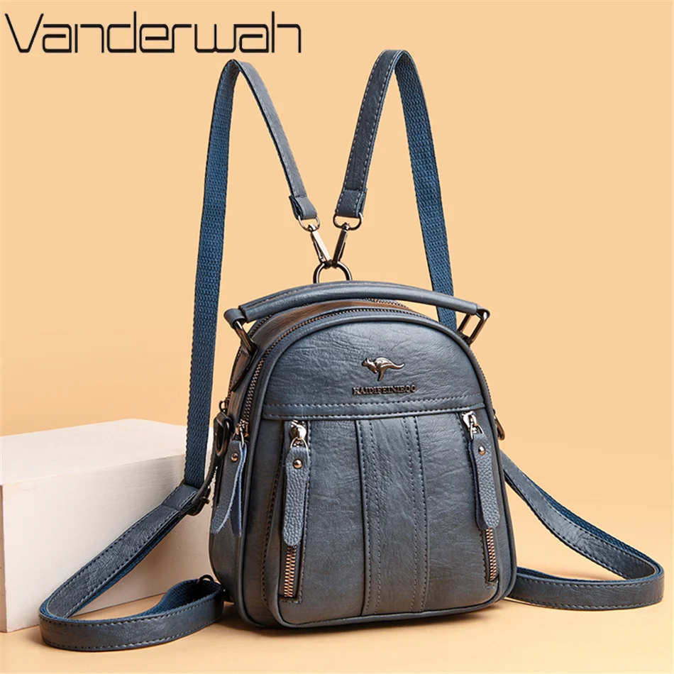 Mini Backpack Purse - Кожаные рюкзаки 4 в 1, многофункциональная