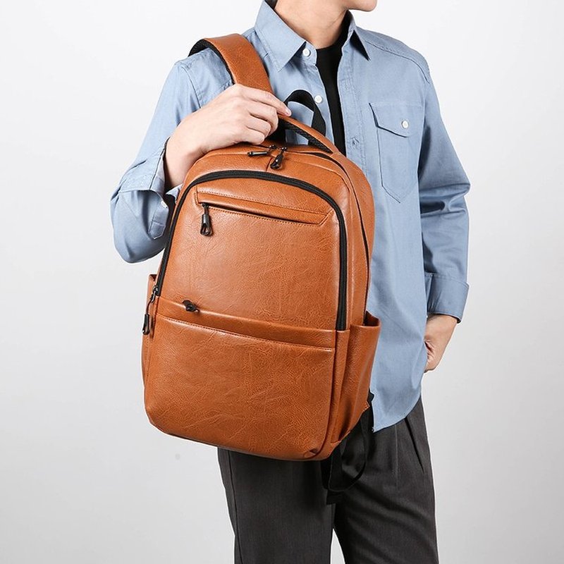 Кожаный деловой рюкзак премиум – обзор и цена Laptop Backpack 15.6