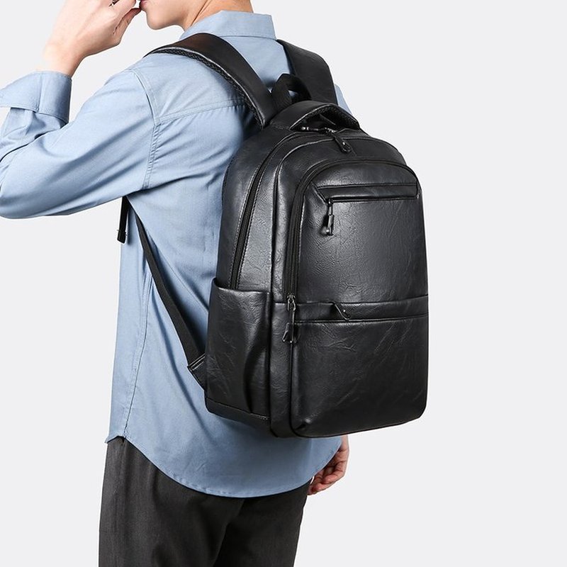 Кожаный деловой рюкзак премиум – обзор и цена Laptop Backpack 15.6